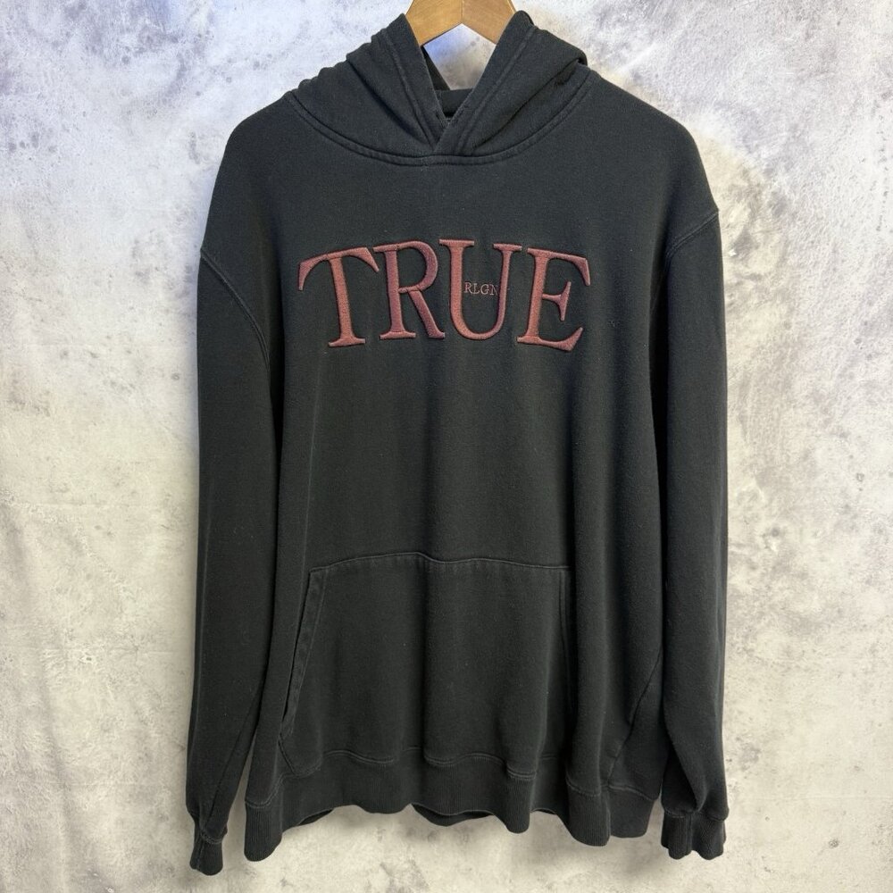 True Religion Hoodie Sweatshirt Mens 3XL 25.5x27.5 Embroidered - Picture 2 of 11